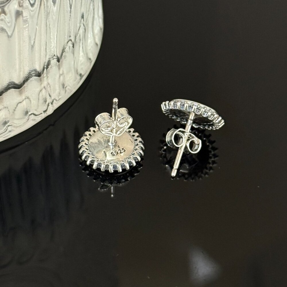 Cowboys Bling Earrings S925 Sterling Silver Handmade Ear Stud - Picture 5 of 5